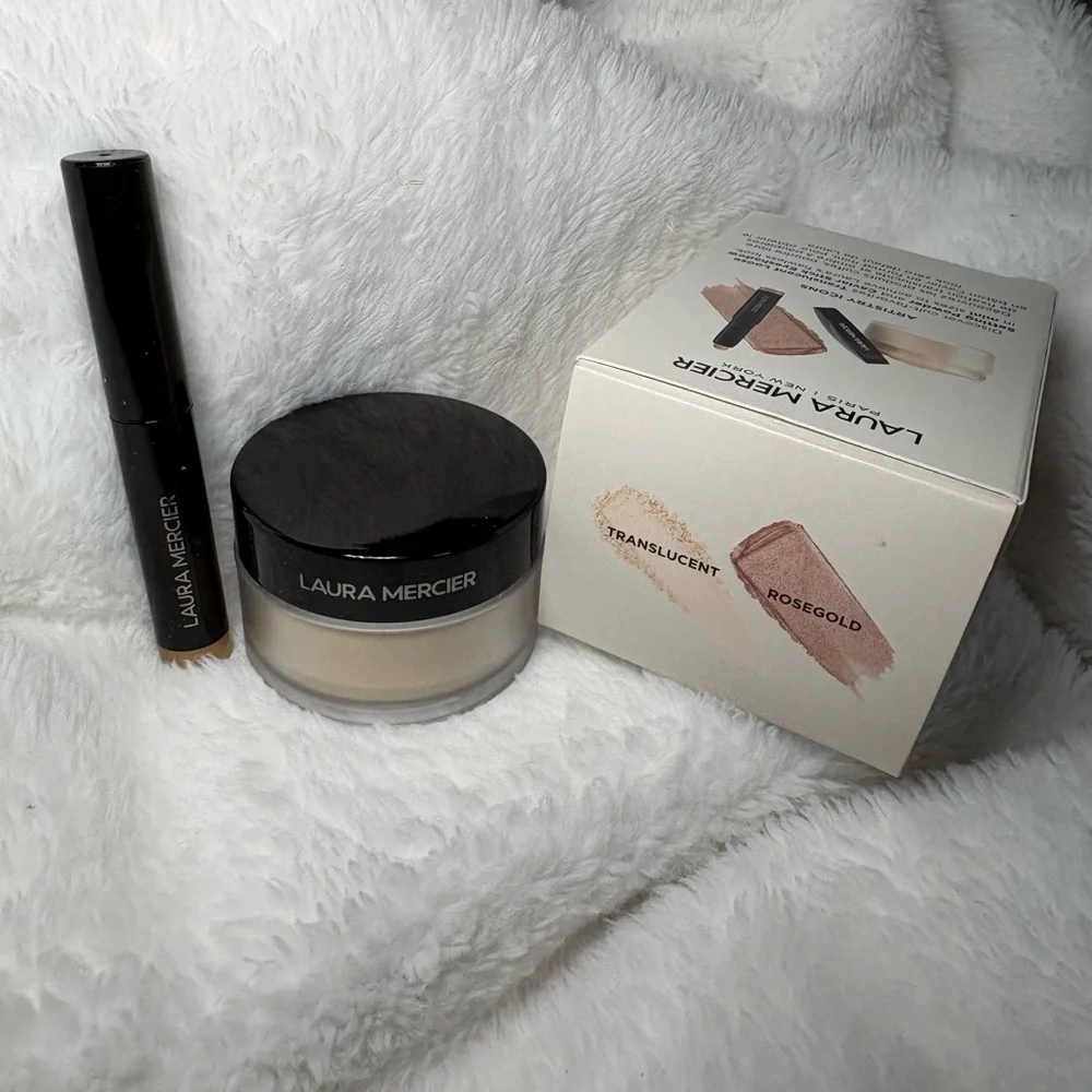Laura Mercier Duo Caviar Eyeshadow Stick Rosegold & Translucent Setting Powder